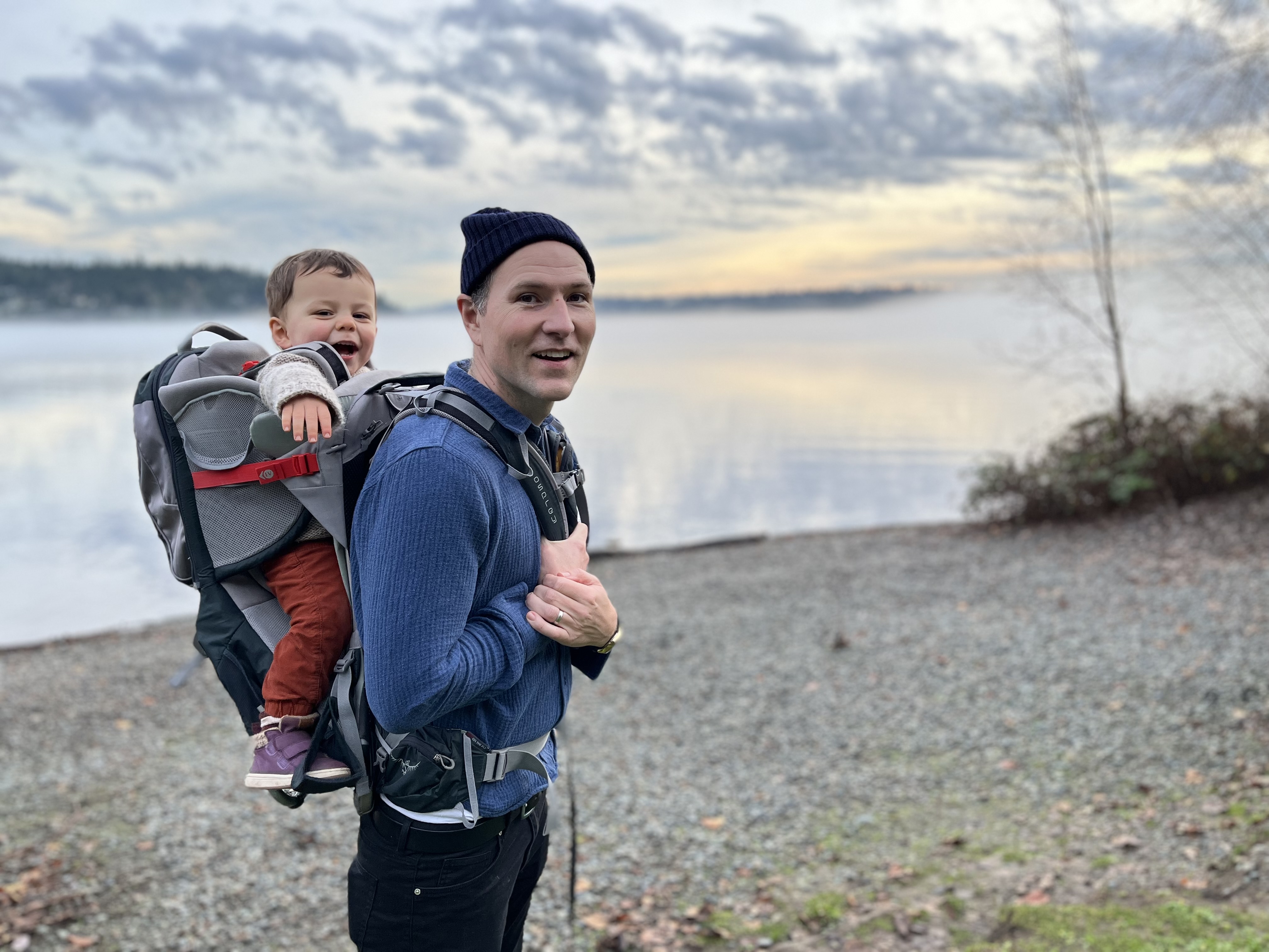 Joshua Marie Wilkinson and son Jude at Seward Park, Seattle, 2022